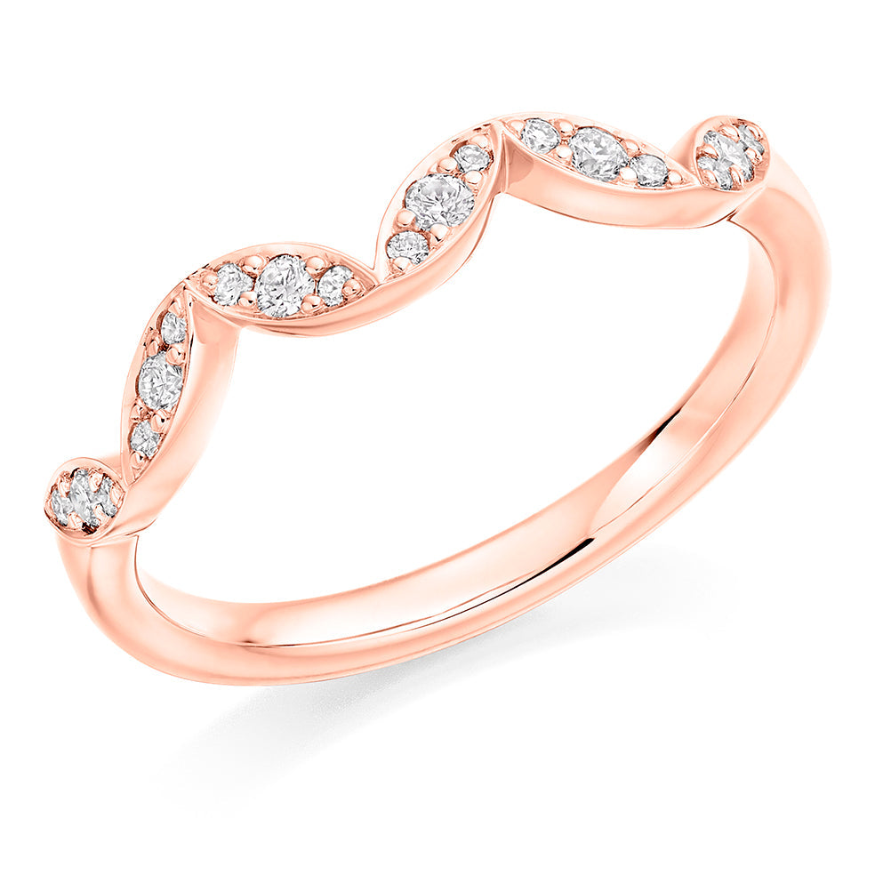 Grain-Set Half Eternity Ring, 0.16ct total in Rose Gold