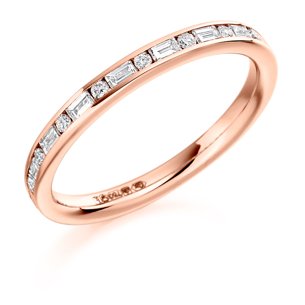 Channel-Set Half Eternity Ring, 0.3ct total (HET1083) in Rose Gold