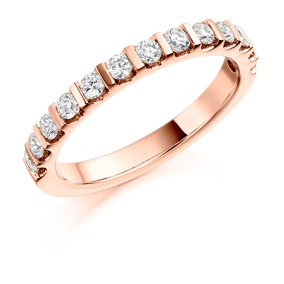 Bar-Set Half Eternity Ring, 0.5ct total (HET1084) in Rose Gold