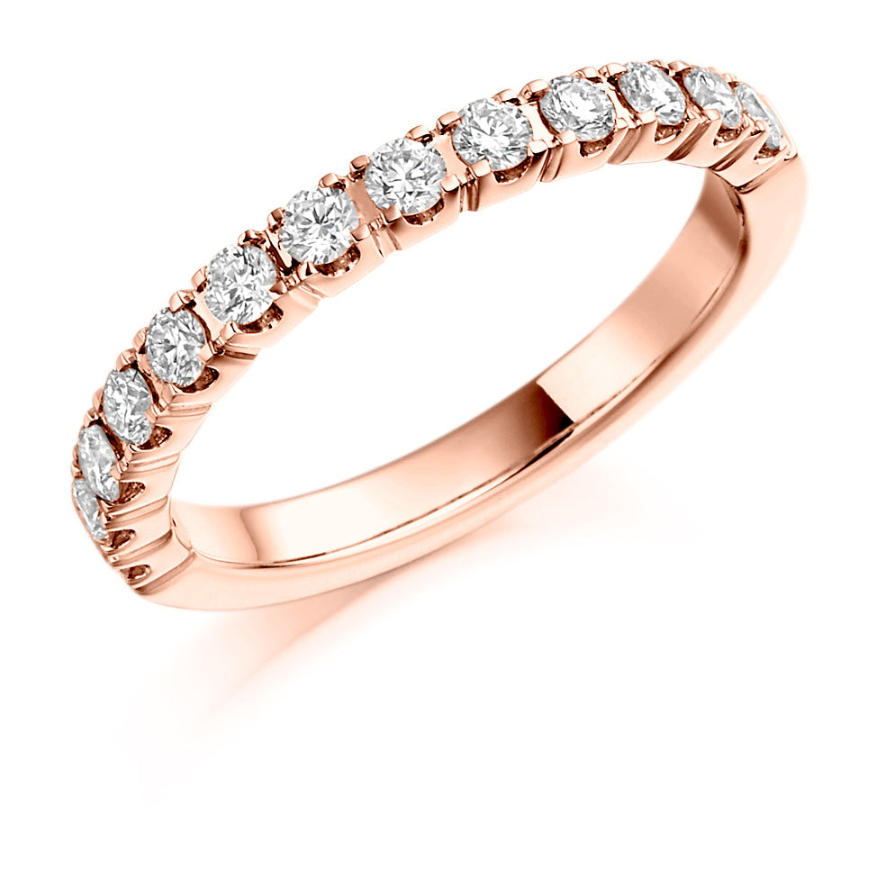 Castle-Claw Half Eternity Ring, 0.5ct total (HET1086) in Rose Gold