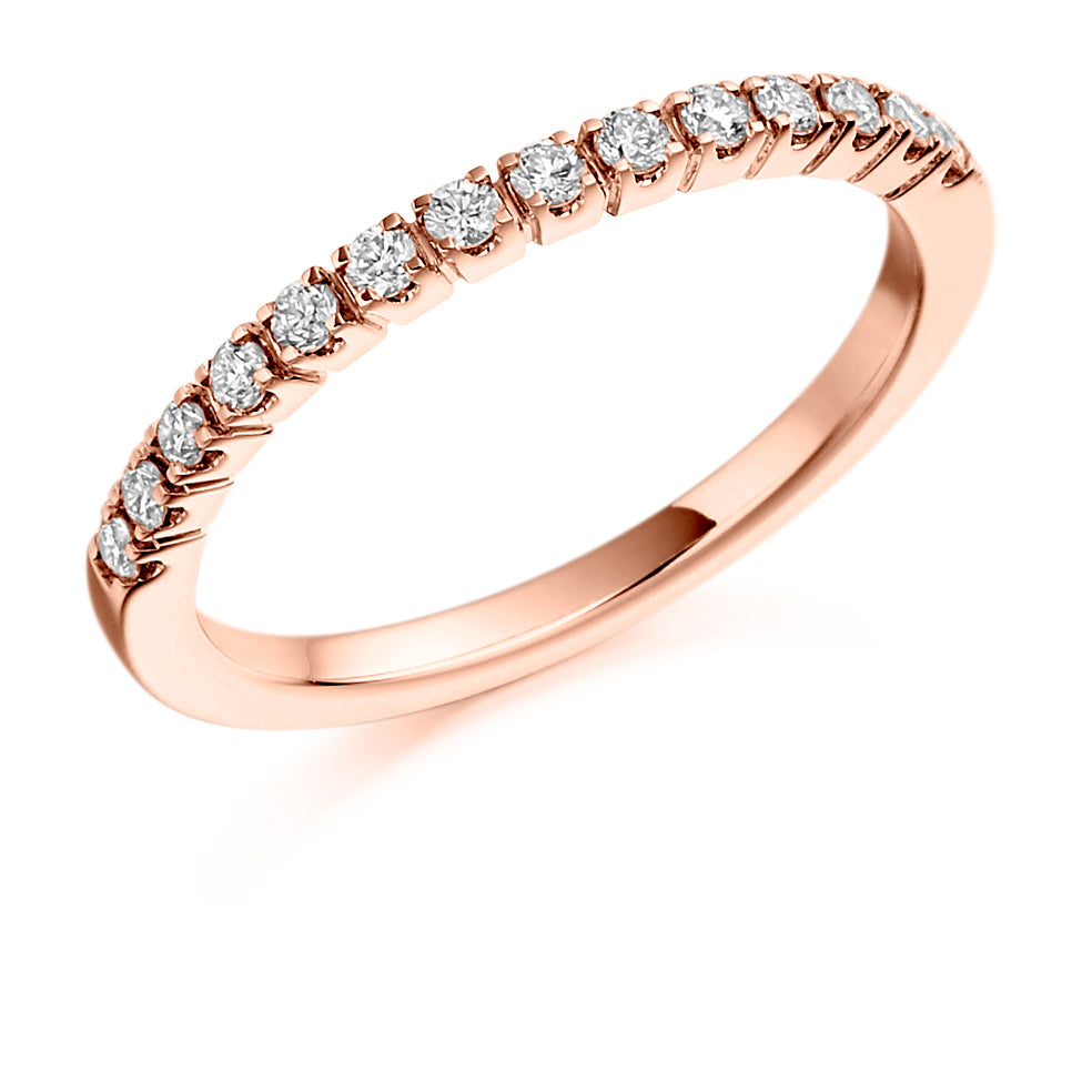 Castle-Claw Half Eternity Ring, 0.23ct total in Rose Gold