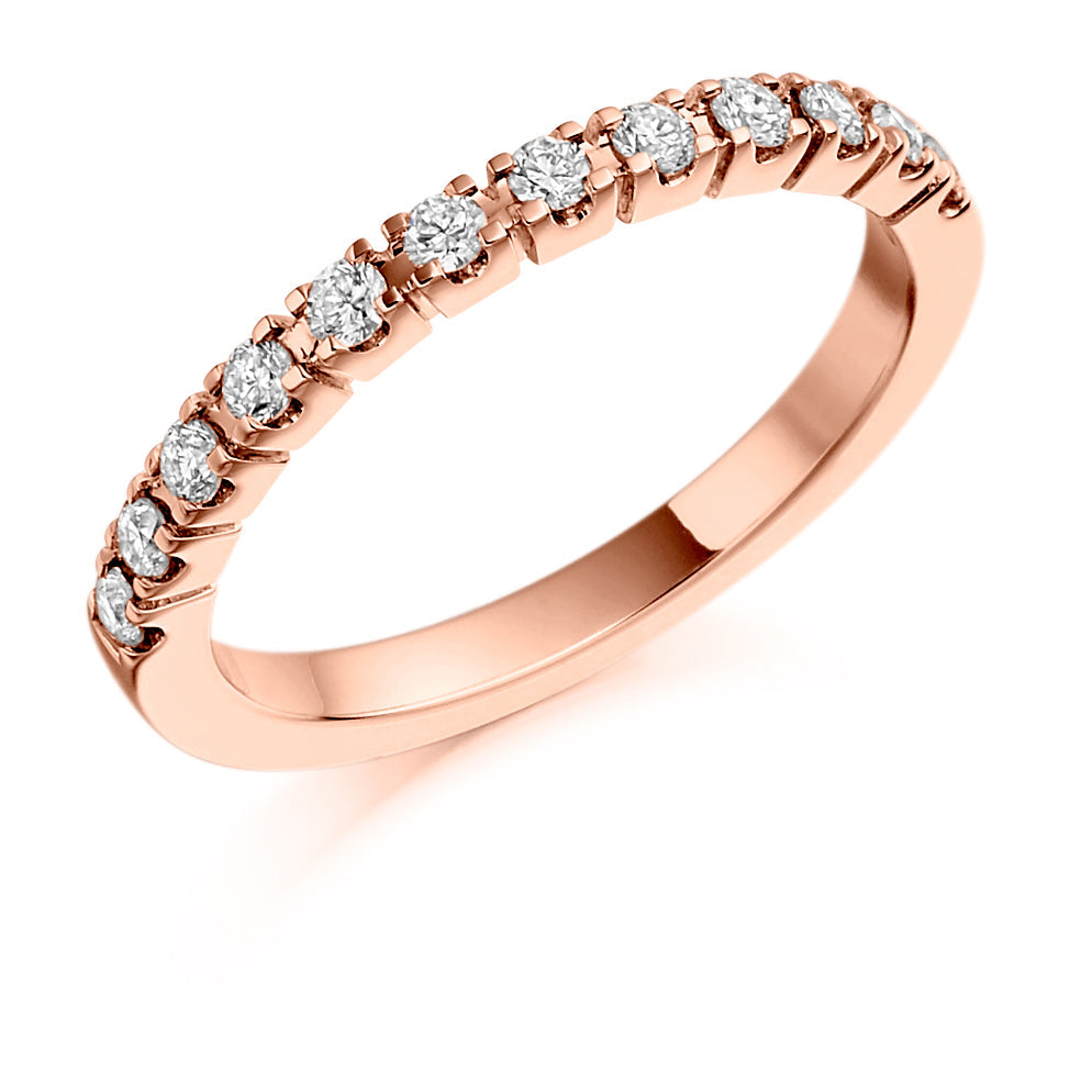 Castle-Claw Half Eternity Ring, 0.33ct total in Rose Gold