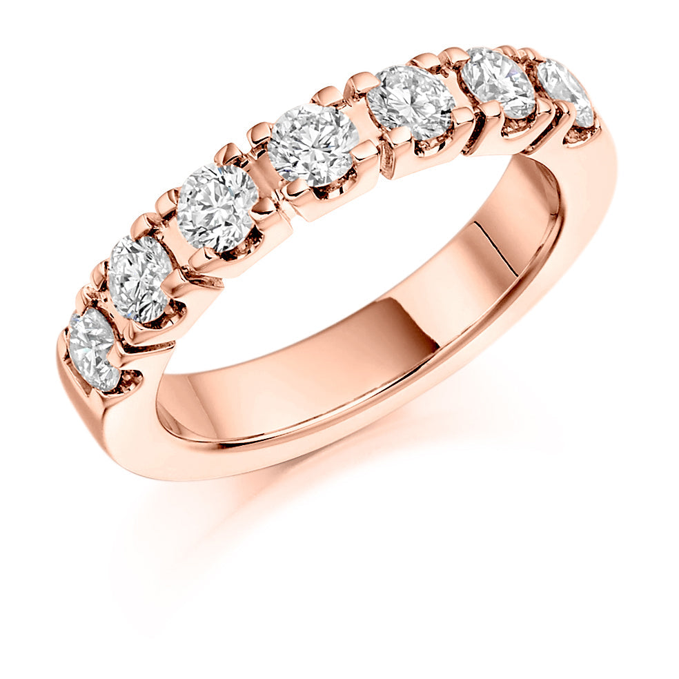 Castle-Claw Half Eternity Ring, 1.0ct total (HET1100) in Rose Gold