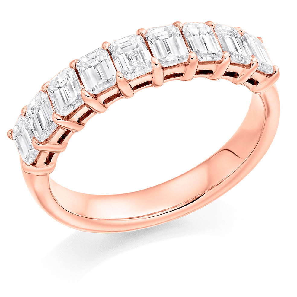 Claw-Set Half Eternity Ring, 1.55ct total in Rose Gold