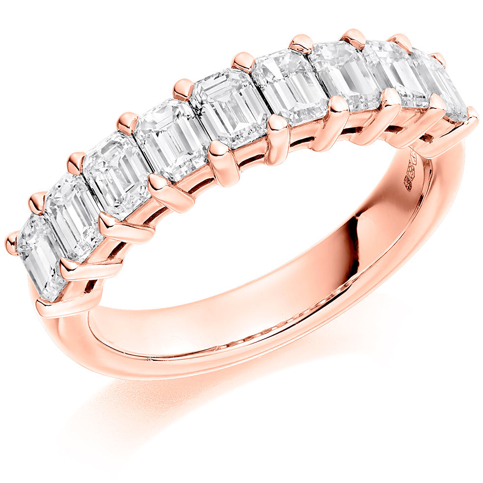 Claw-Set Half Eternity Ring, 2.0ct total in Rose Gold
