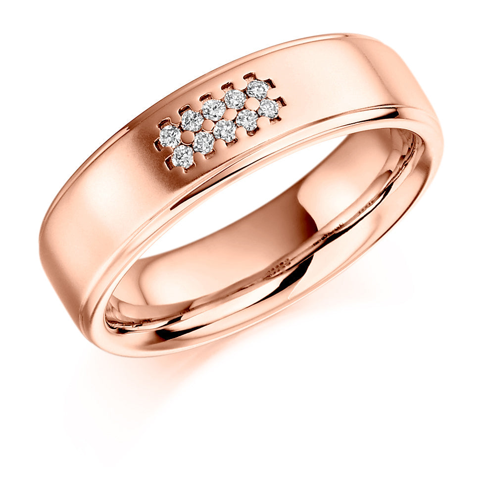 Grain-Set Diamond Half Eternity Ring, 0.06ct in Rose Gold