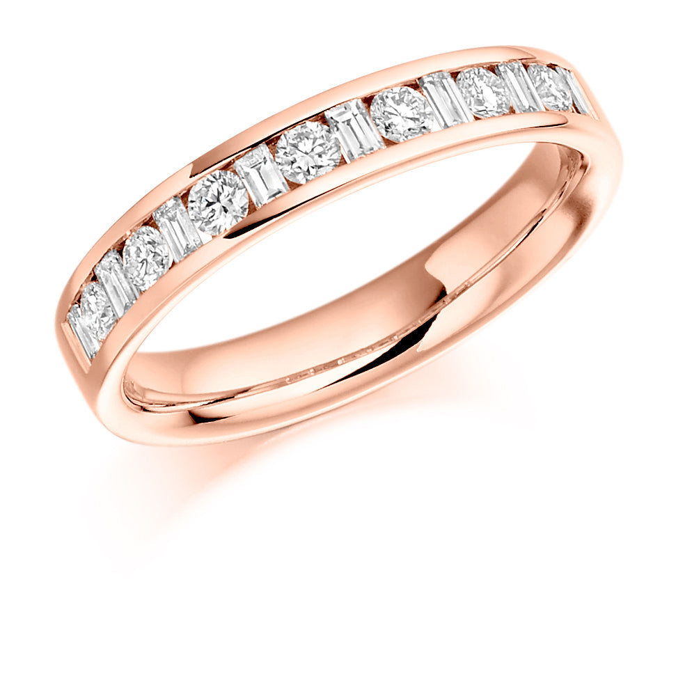Channel-Set Half Eternity Ring, 0.5ct total (HET1109) in Rose Gold