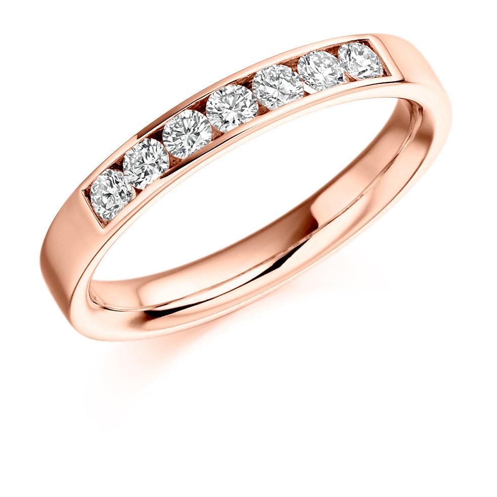 Channel-Set Half Eternity Ring, 0.35ct total (HET1111) in Rose Gold