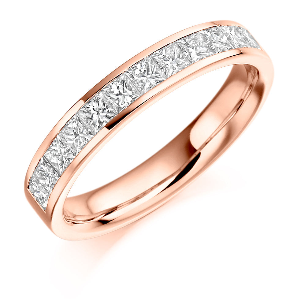 Channel-Set Half Eternity Ring, 0.85ct total in Rose Gold