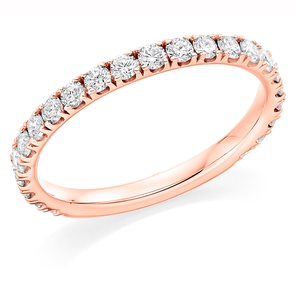 Micro-Claw Diamond Half Eternity Ring B, 0.75ct in Rose Gold