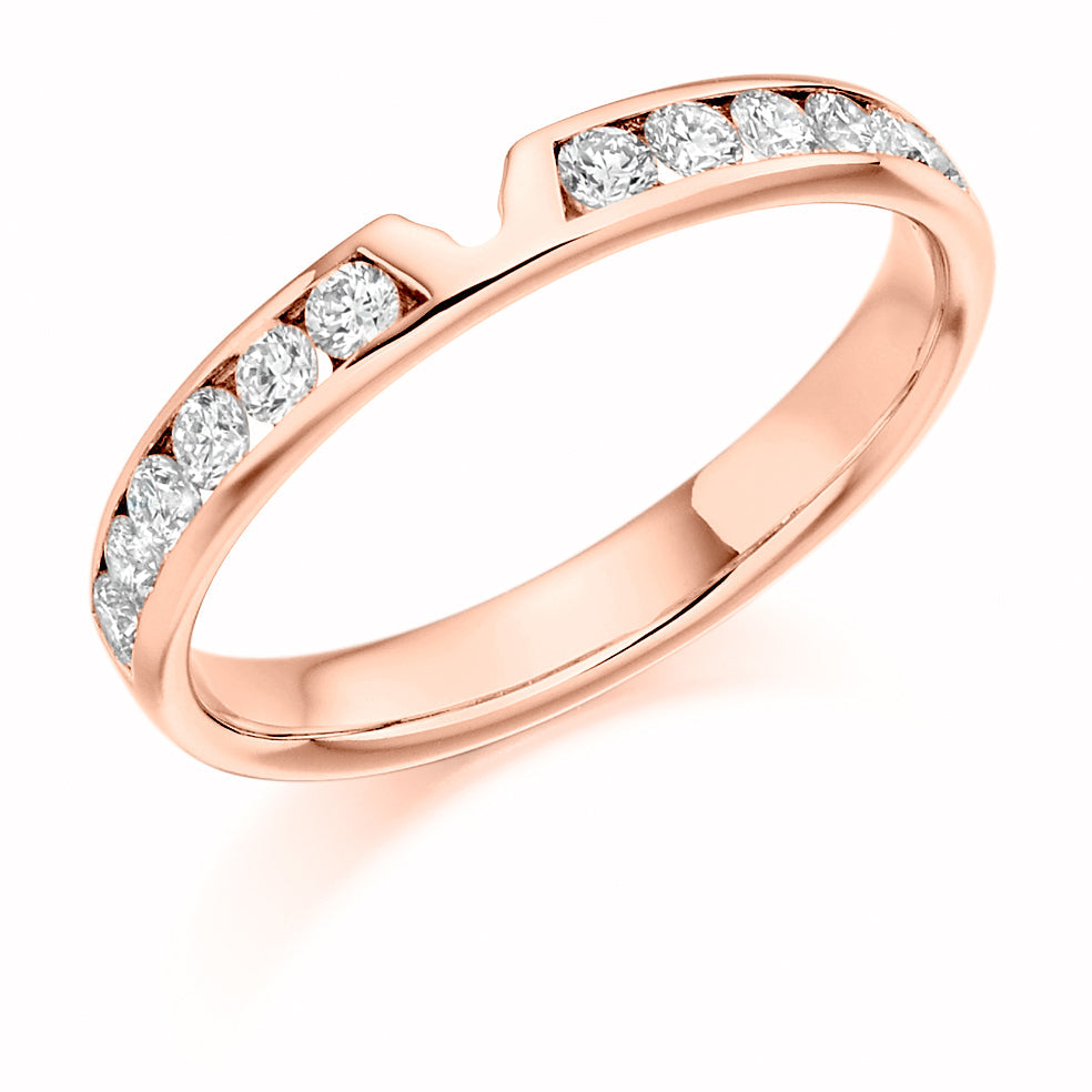 Shaped Channel-Set Half Eternity Ring, 0.41ct total in Rose Gold
