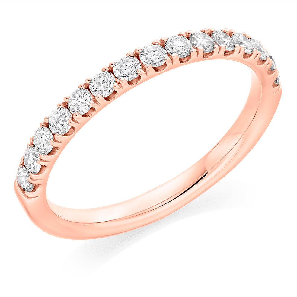 Micro-Claw Diamond Half Eternity Ring, 0.45ct in Rose Gold