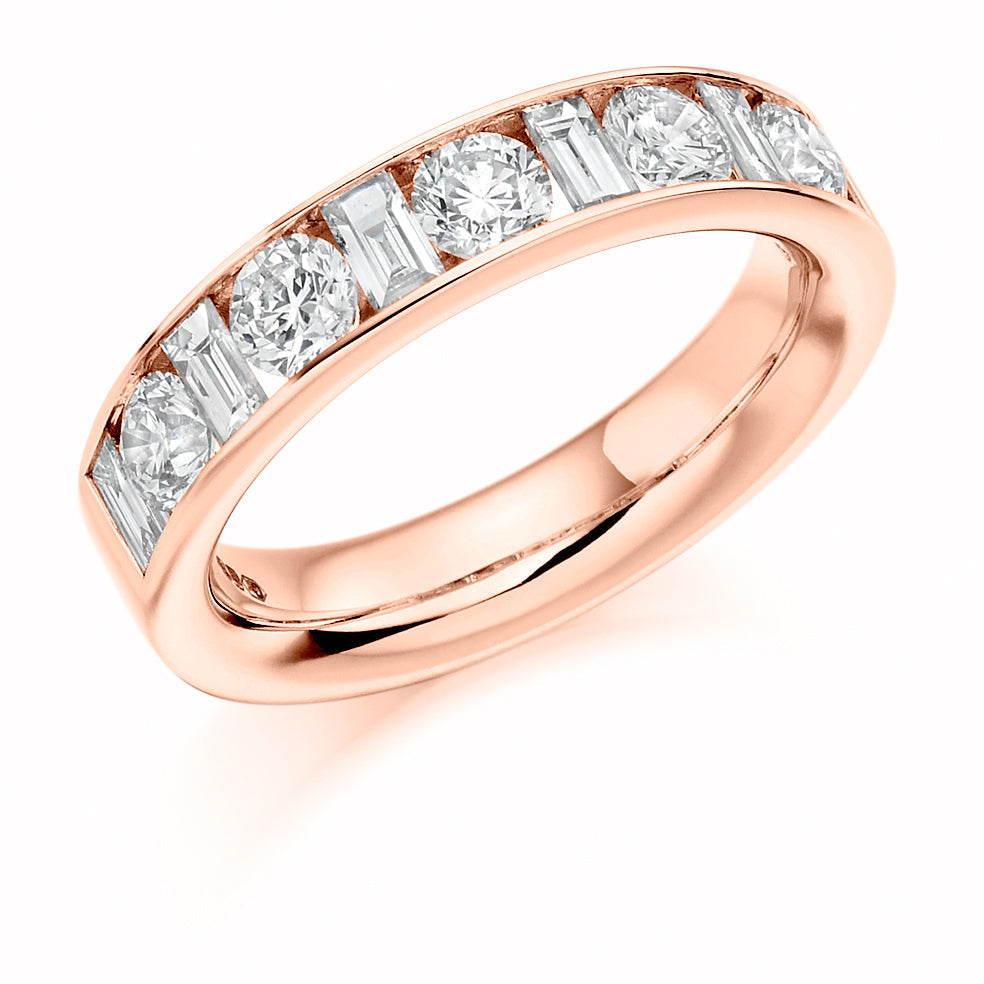 Channel-Set Half Eternity Ring, 1.5ct total (HET1144) in Rose Gold
