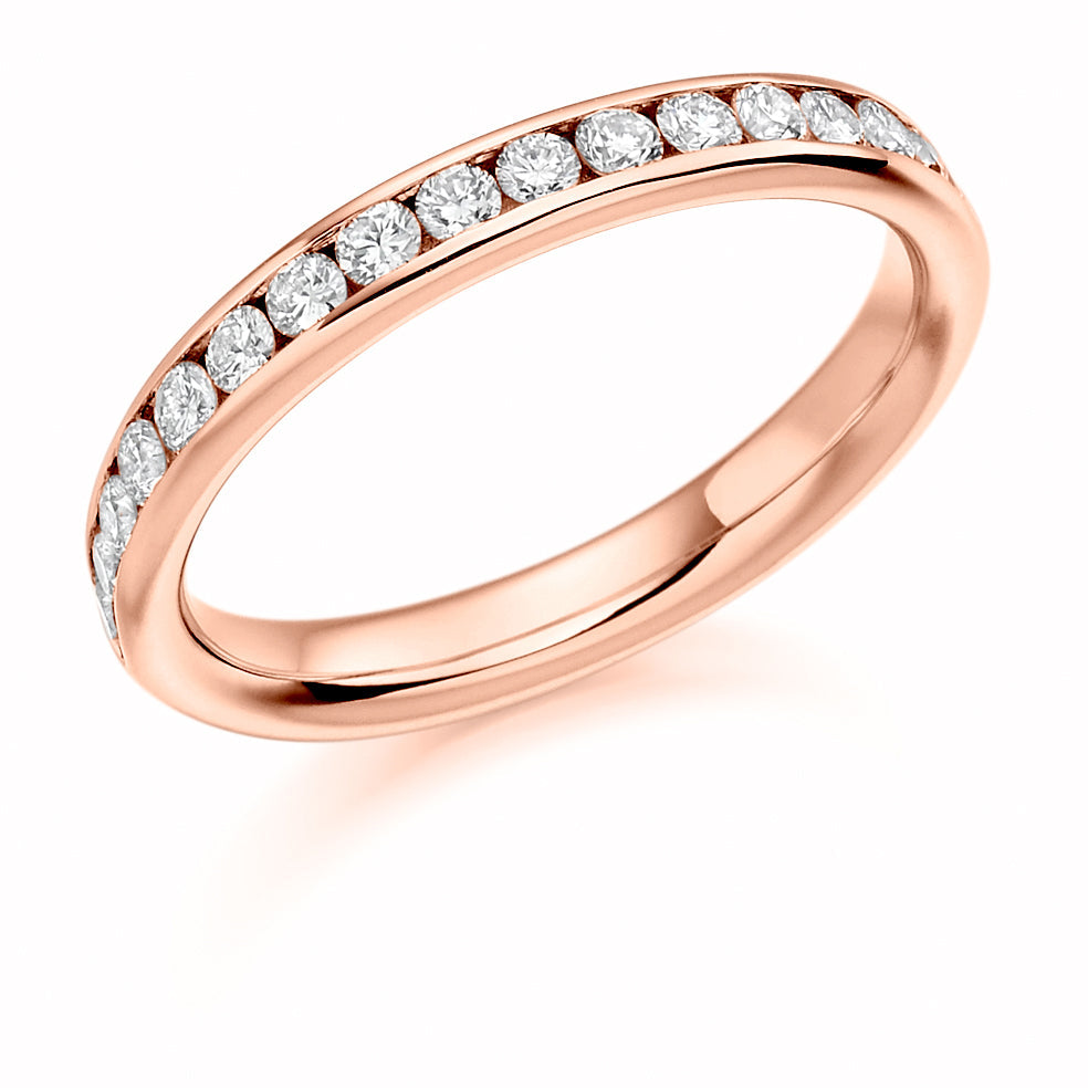 Channel-Set Half Eternity Ring, 0.42ct total in Rose Gold
