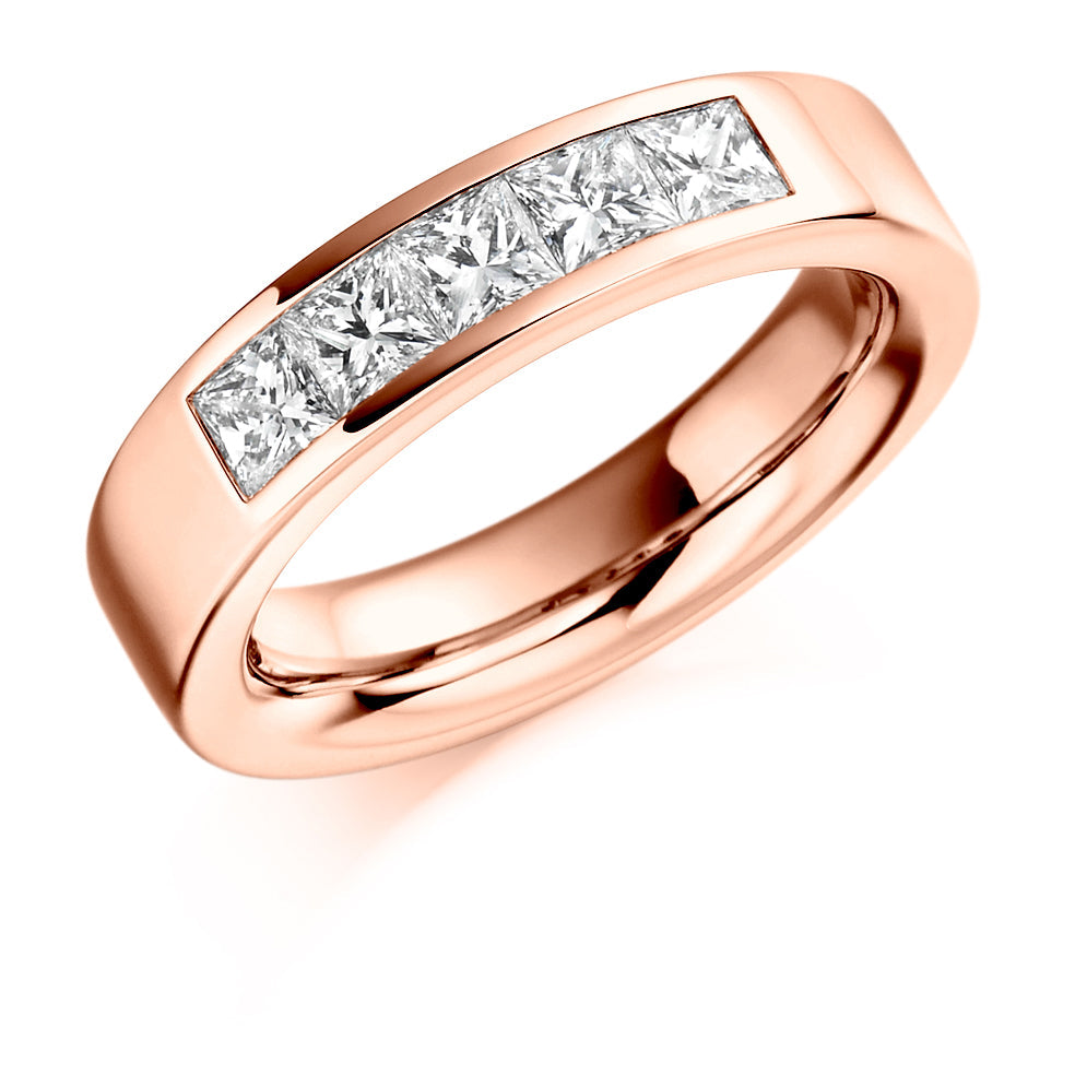 Channel-Set Half Eternity Ring, 1.0ct total (HET1146) in Rose Gold