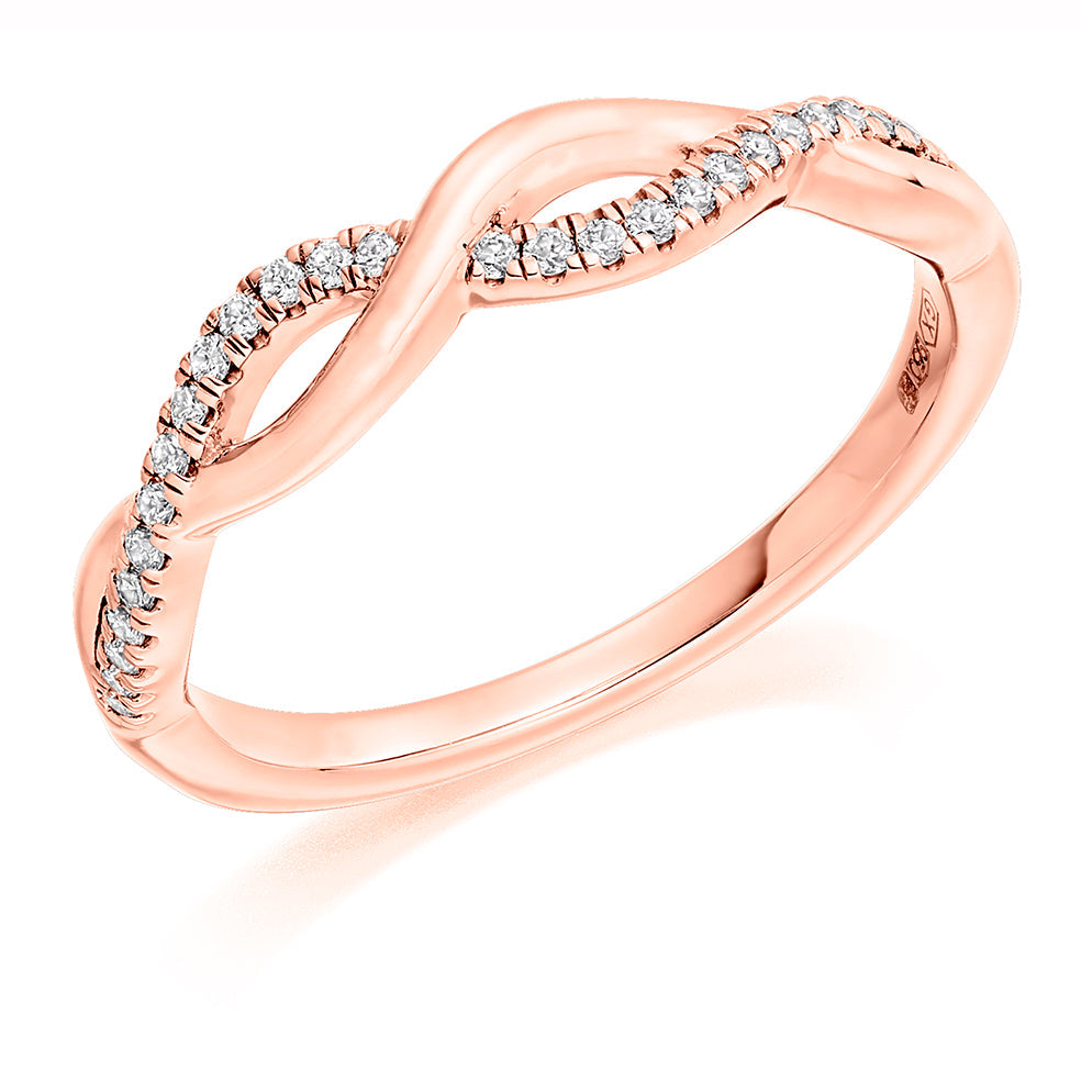 Micro-Claw Diamond Half Eternity Ring, 0.12ct in Rose Gold