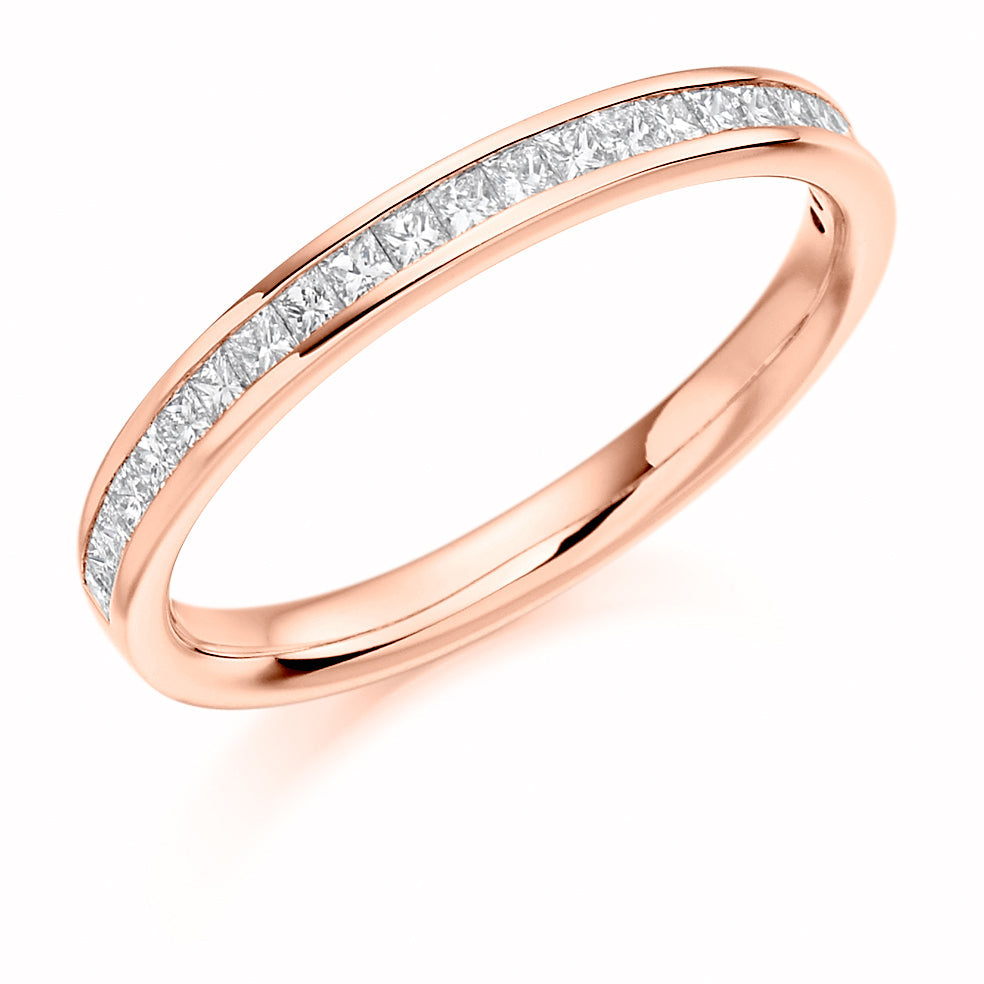 Channel-Set Half Eternity Ring, 0.33ct total (HET1157) in Rose Gold