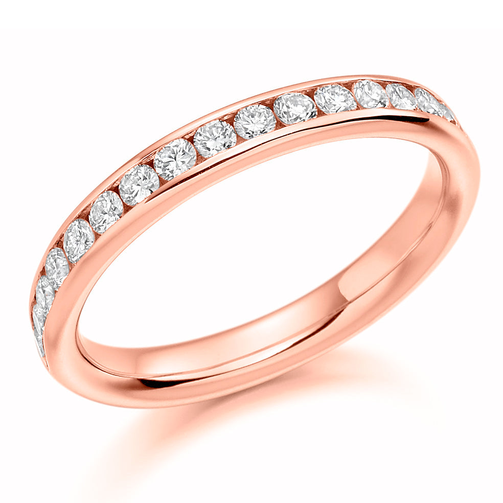 Channel-Set Half Eternity Ring, 0.4ct total (HET11604) in Rose Gold