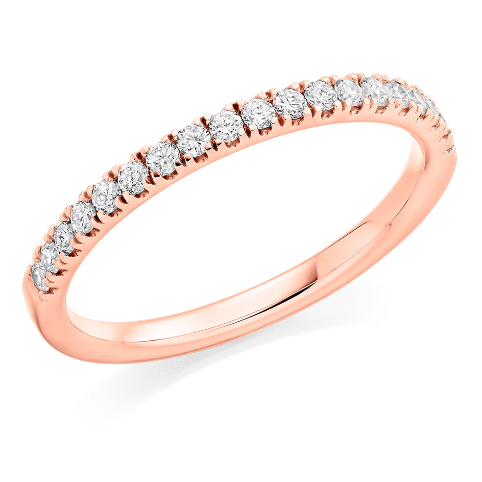 Micro-Claw Diamond Half Eternity Ring, 0.25ct in Rose Gold