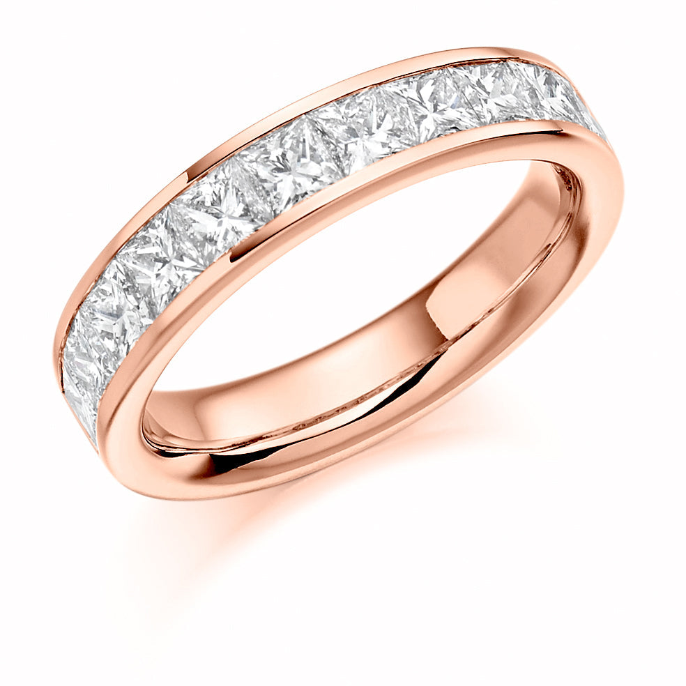 Channel-Set Half Eternity Ring, 1.5ct total (HET1165) in Rose Gold