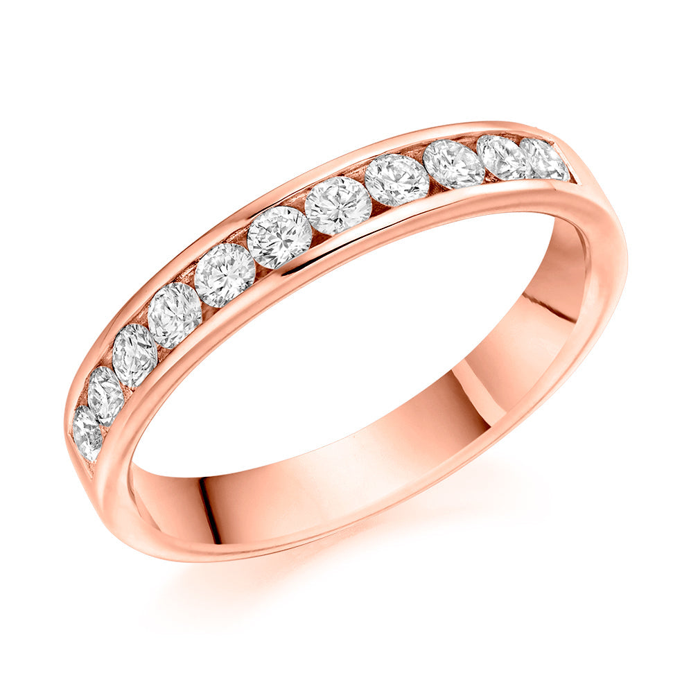 Channel-Set Half Eternity Ring, 0.5ct total (HET1167) in Rose Gold
