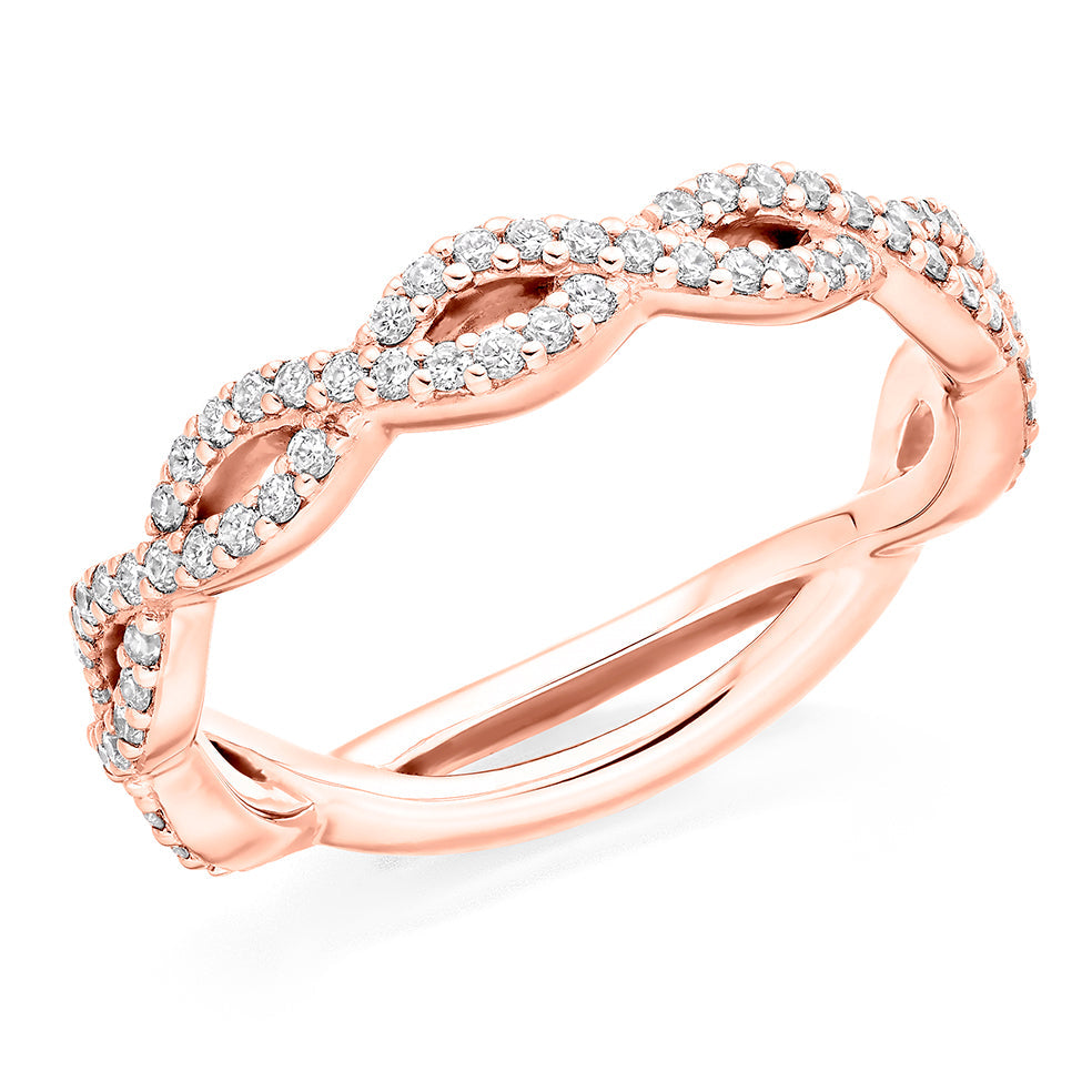 Micro-Claw Diamond Half Eternity Ring, 0.4ct in Rose Gold