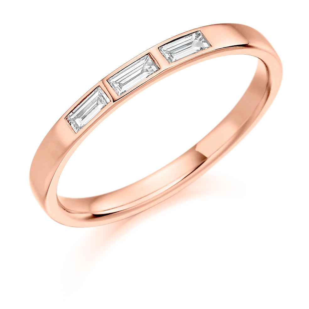 Flush-Set Half Eternity Ring, 0.21ct total (HET1171) in Rose Gold
