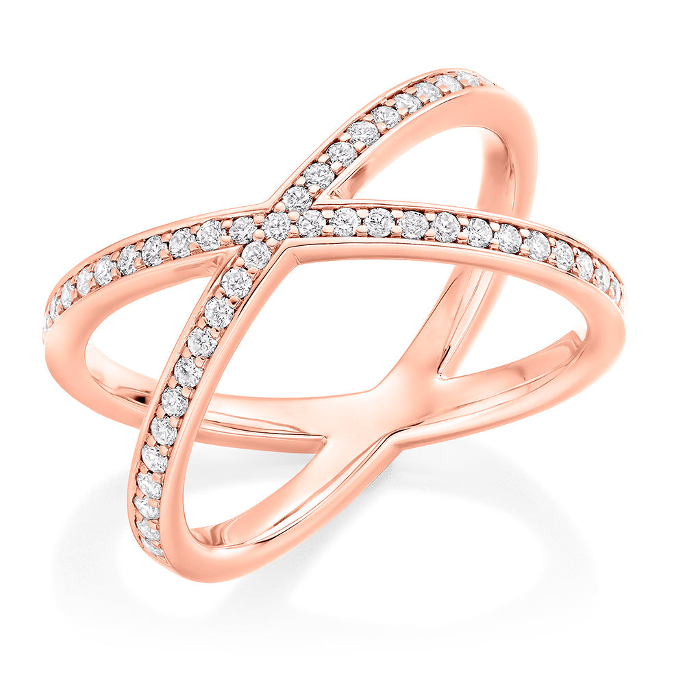 Grain-Set Diamond Half Eternity Ring, 0.4ct in Rose Gold