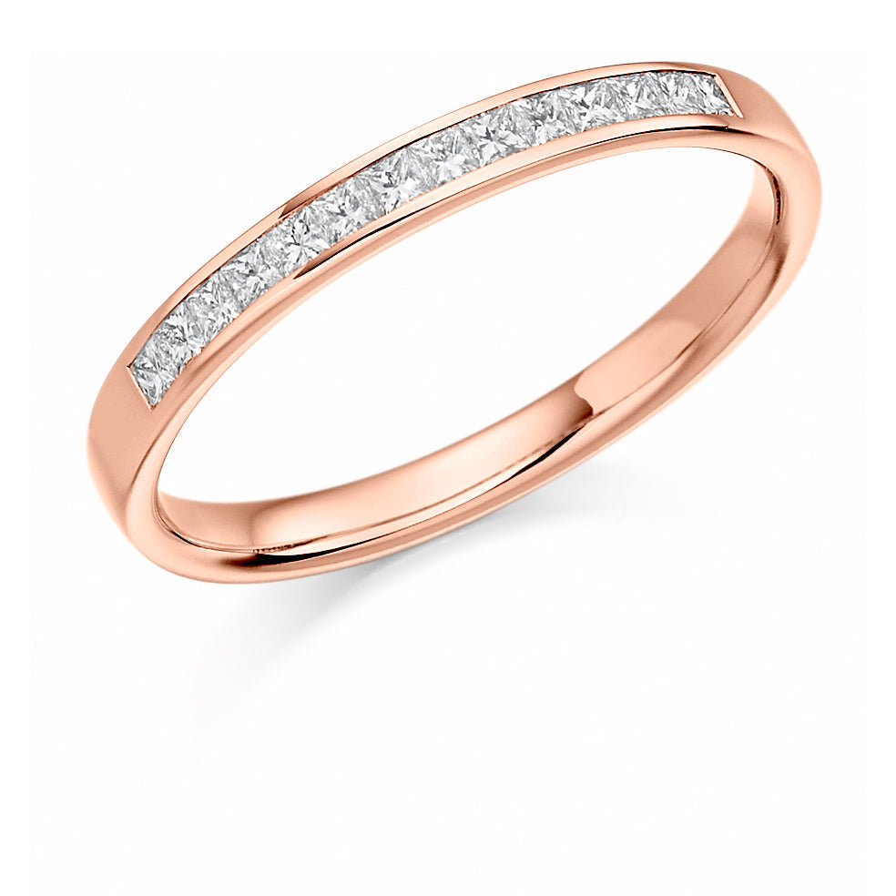 Channel-Set Half Eternity Ring, 0.2ct total (HET1174) in Rose Gold