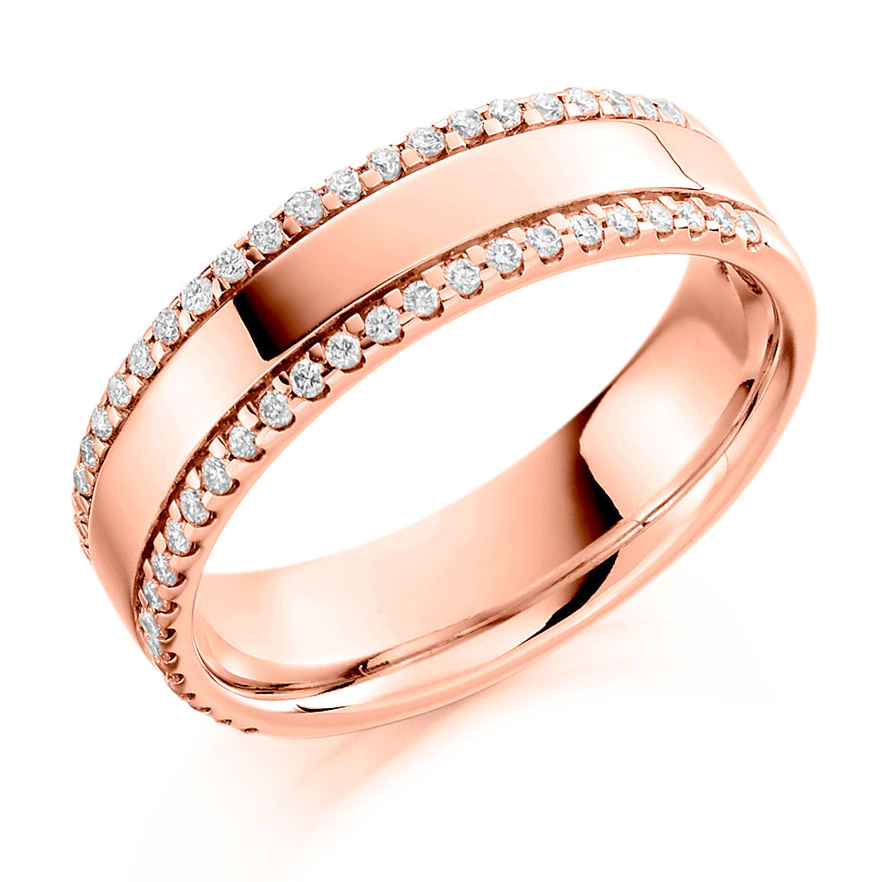 Micro-Claw Half Eternity Ring, 0.26ct total in Rose Gold