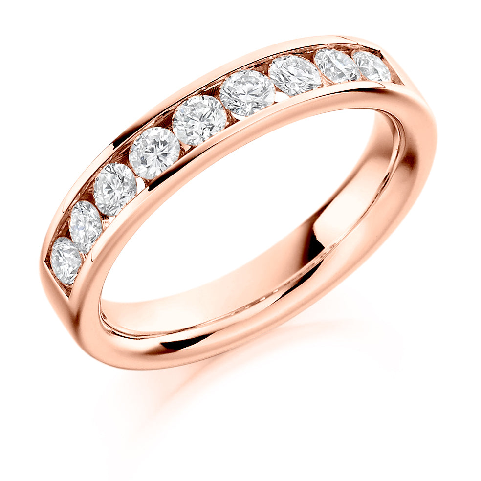 Channel-Set Half Eternity Ring, 0.7ct total (HET1193) in Rose Gold