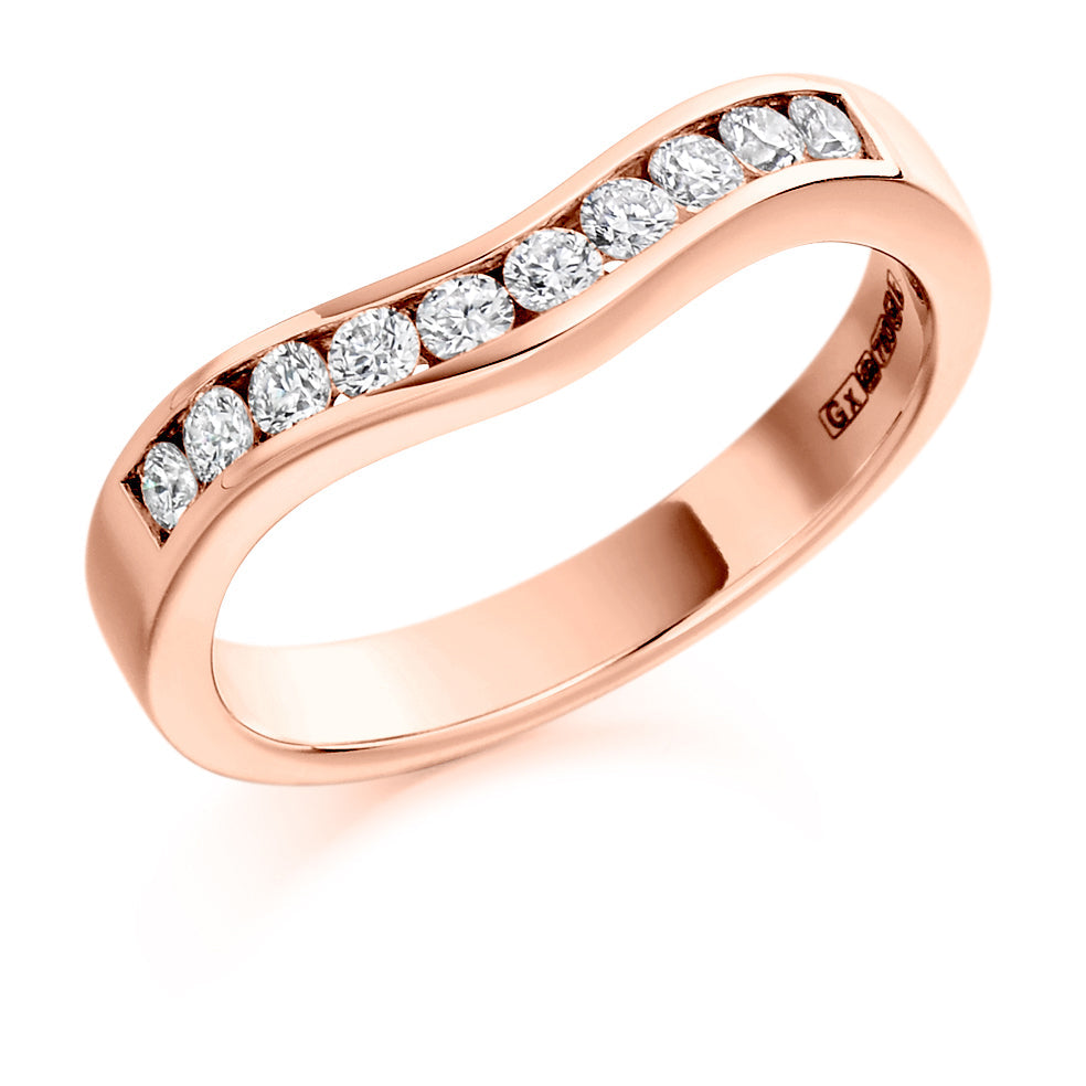 Shaped Channel-Set Half Eternity Ring, 0.33ct total in Rose Gold