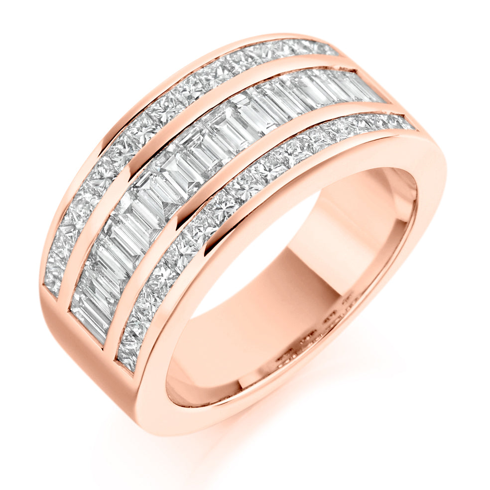 Channel-Set Half Eternity Ring, 1.73ct total in Rose Gold