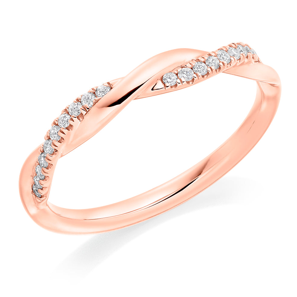 Micro-Claw Diamond Half Eternity Ring B, 0.12ct in Rose Gold
