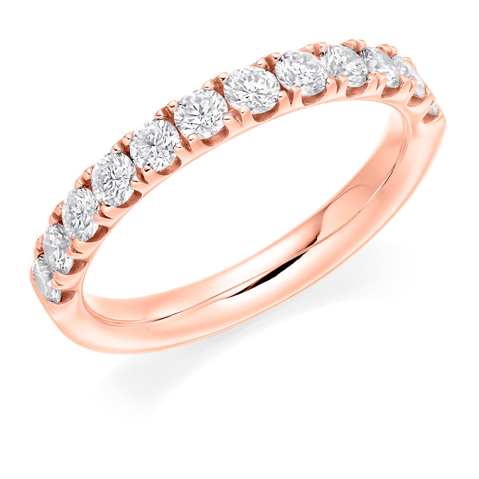 Micro-Claw Diamond Half Eternity Ring C, 0.75ct in Rose Gold