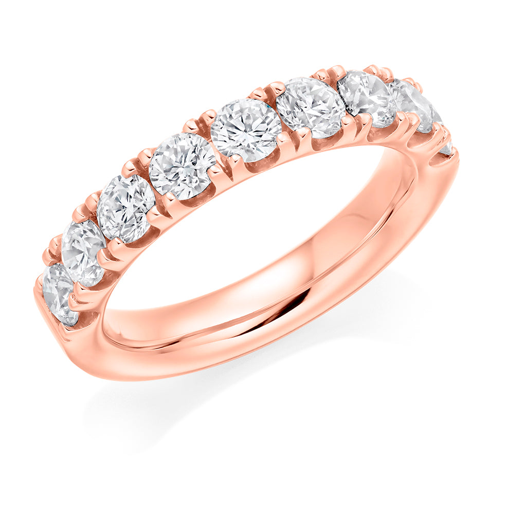 Micro-Claw Diamond Half Eternity Ring, 1.5ct in Rose Gold