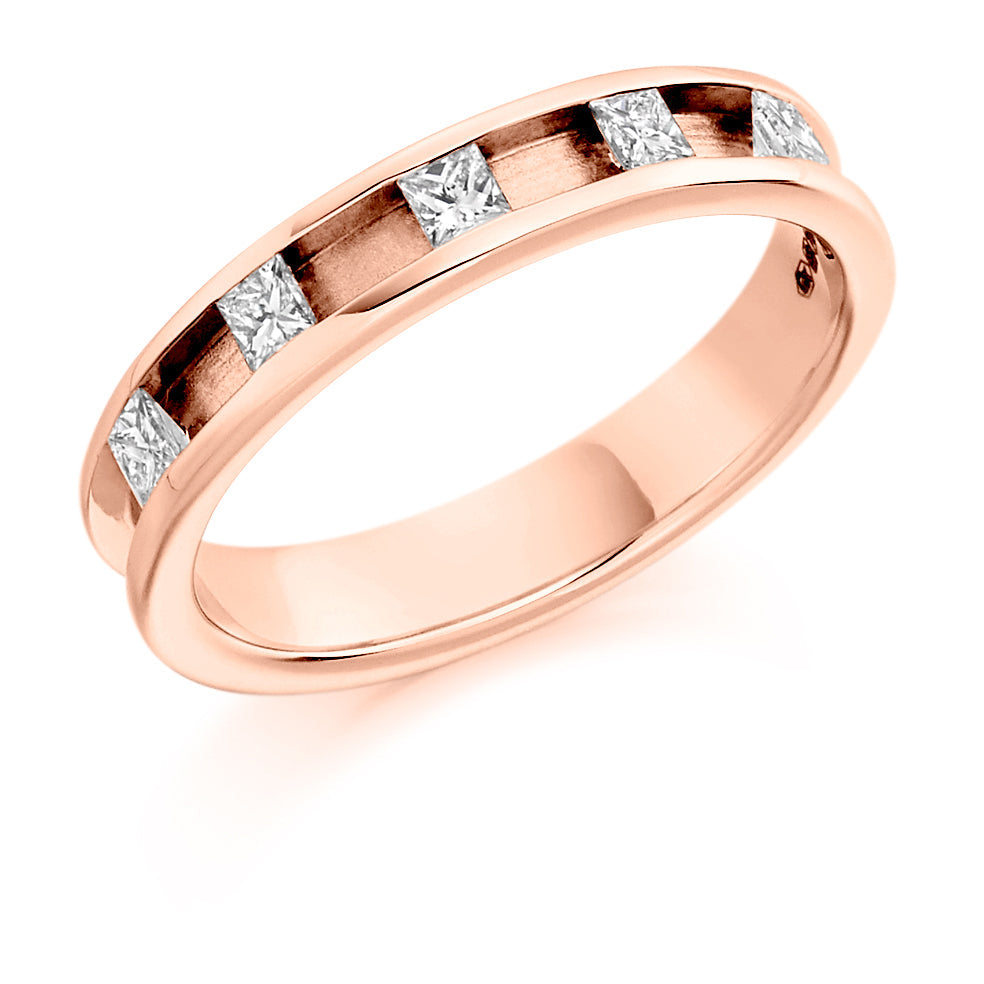 Channel-Set Half Eternity Ring, 0.25ct total (HET1226) in Rose Gold