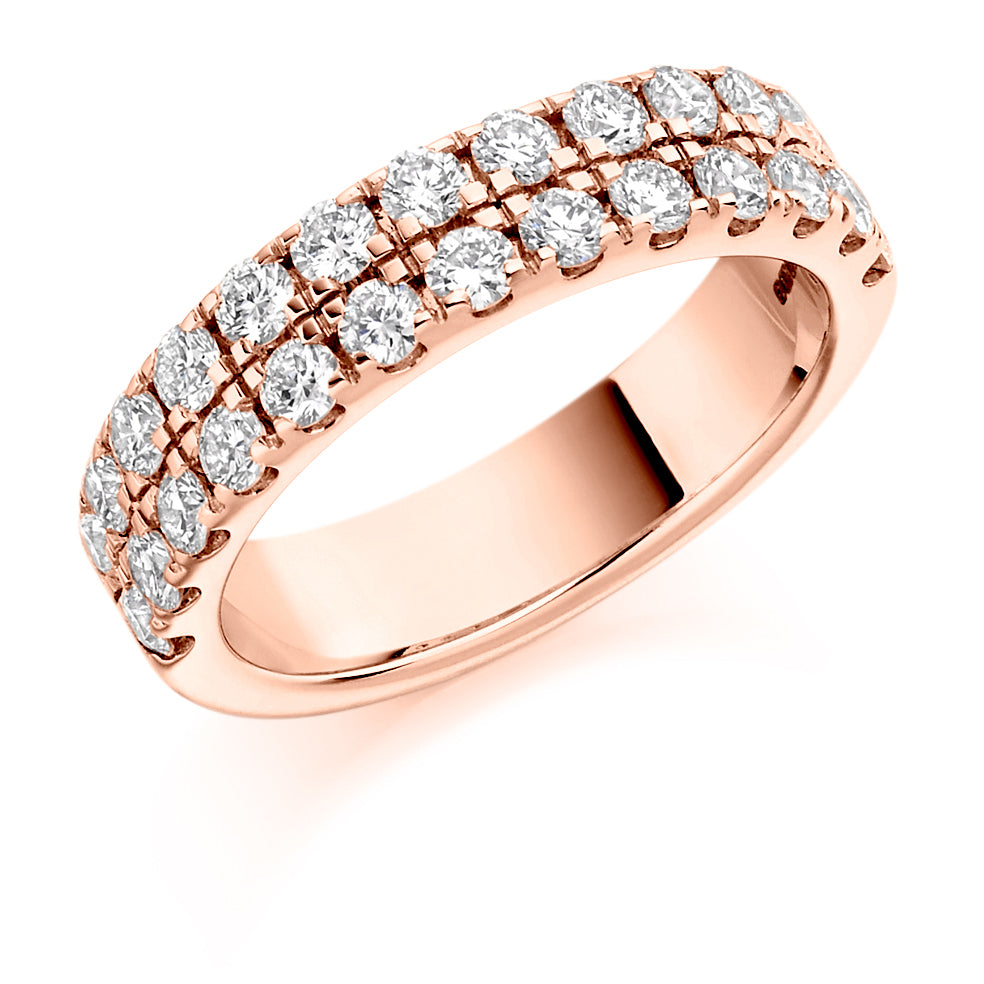 Micro-Claw Half Eternity Ring, 1.25ct total in Rose Gold