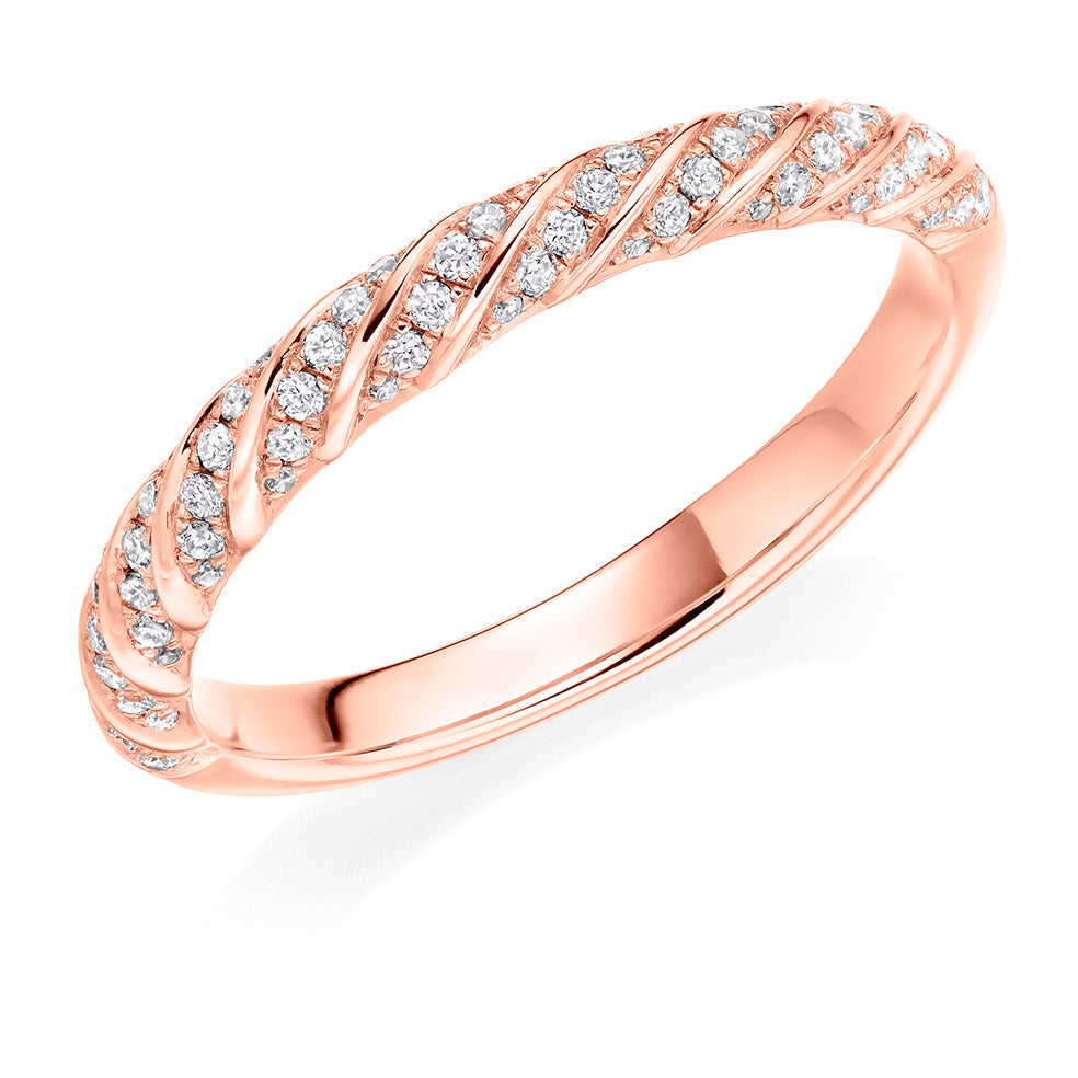 Grain-Set Diamond Half Eternity Ring, 0.22ct in Rose Gold