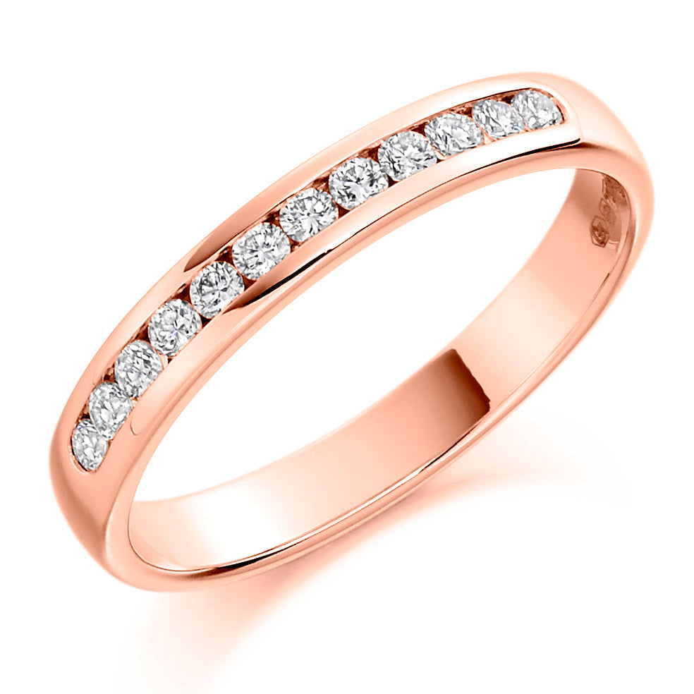 Channel-Set Half Eternity Ring, 0.25ct total (HET1240) in Rose Gold