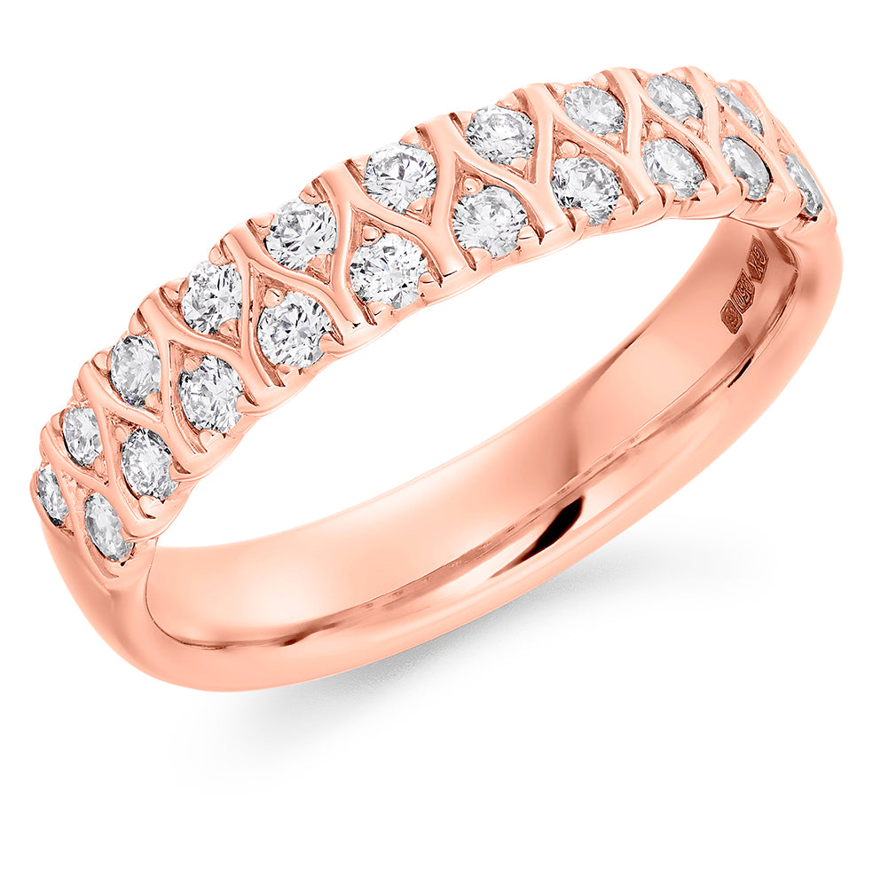 Grain-Set Diamond Half Eternity Ring, 0.5ct in Rose Gold