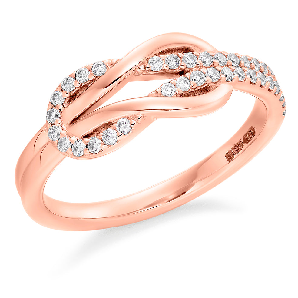 Micro-Claw Diamond Half Eternity Ring B, 0.25ct in Rose Gold