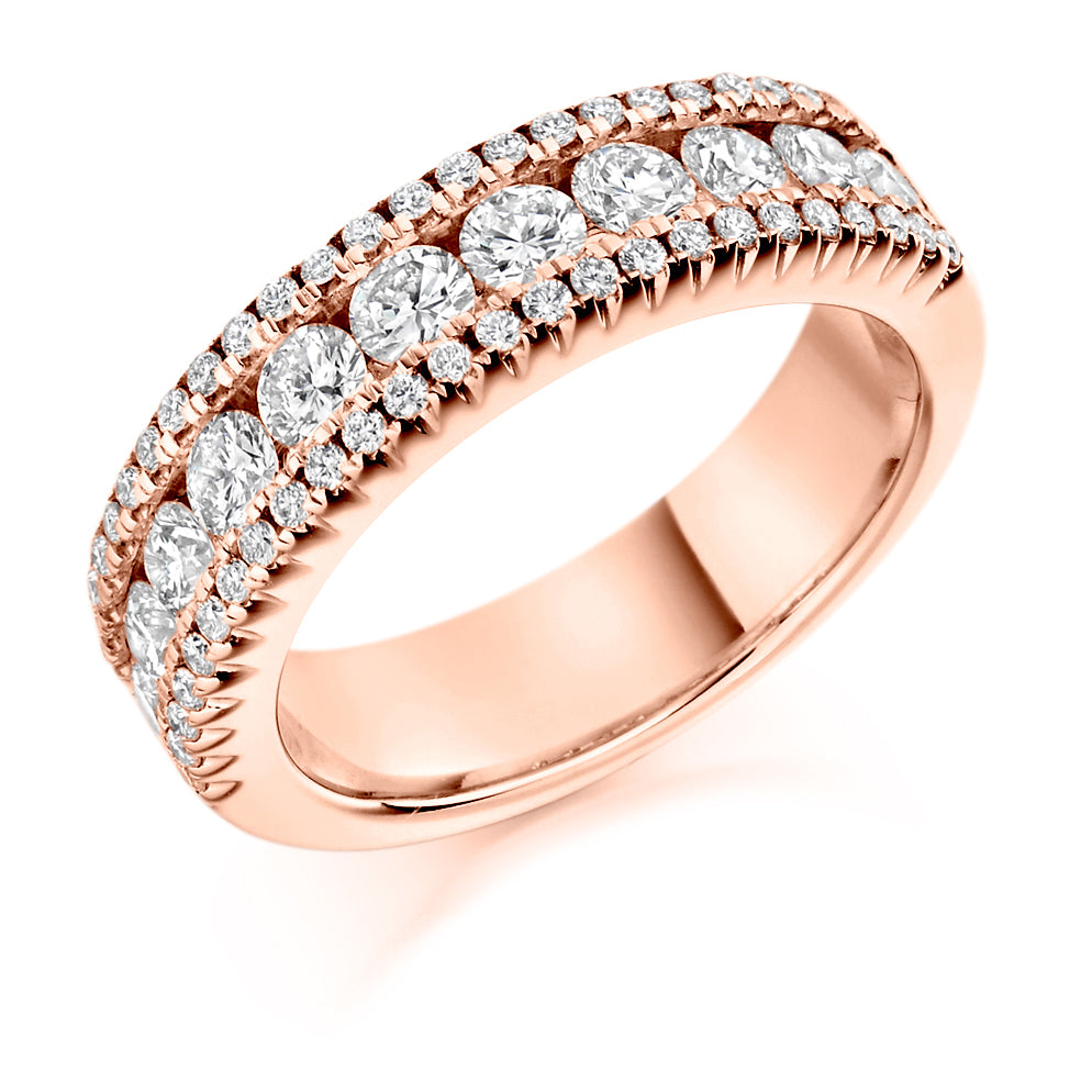 Channel-Set Half Eternity Ring, 1.5ct total in Rose Gold