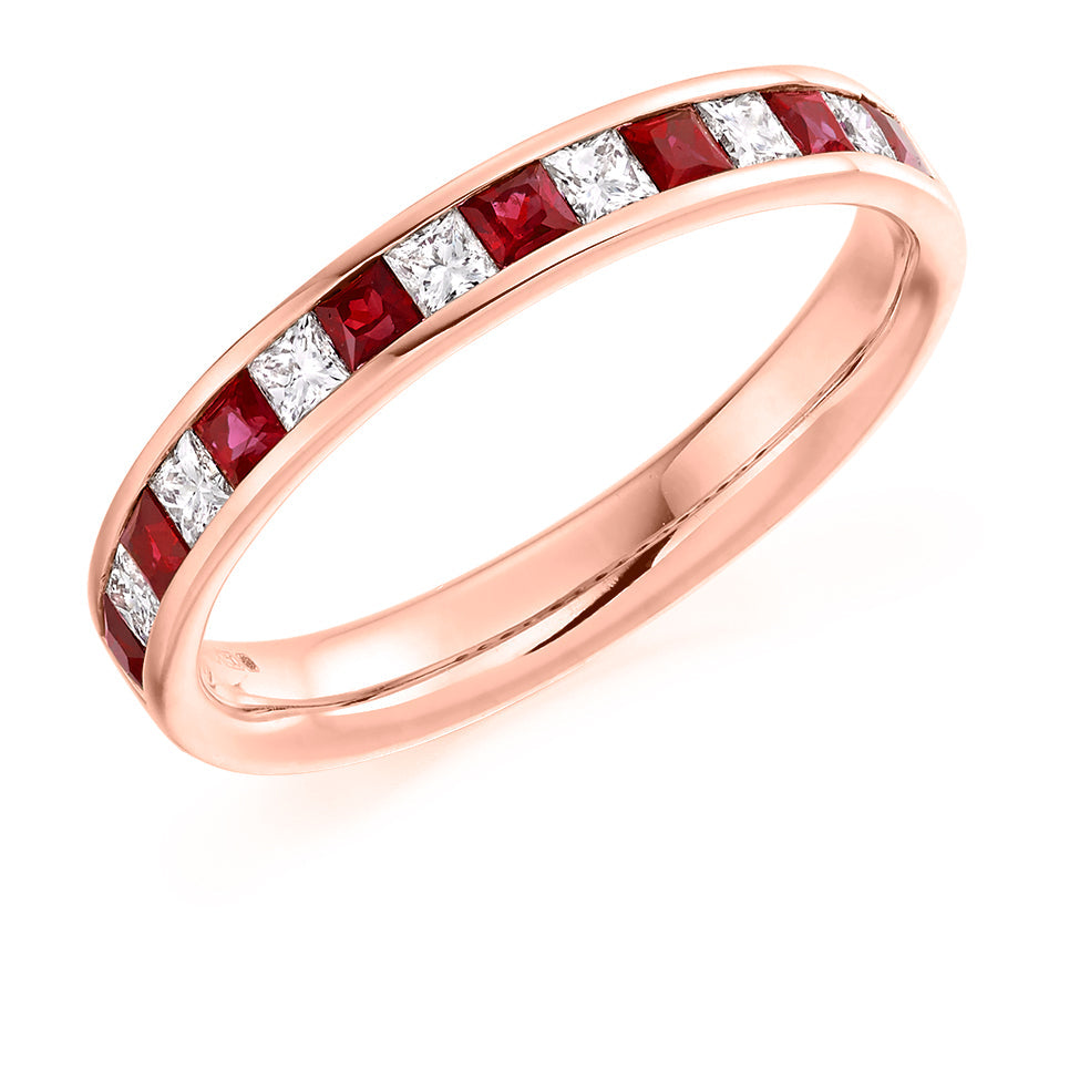 Channel-Set Half Eternity Ring, 0.30ct total (HET1301) in Rose Gold