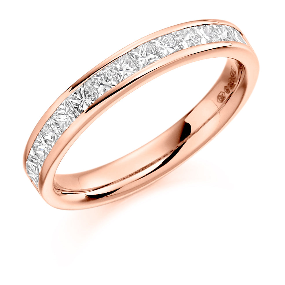 Channel-Set Half Eternity Ring, 0.75ct total (HET1301) in Rose Gold