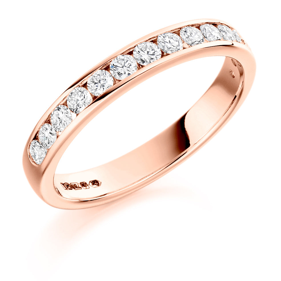 Channel-Set Half Eternity Ring, 0.5ct total (HET1310) in Rose Gold