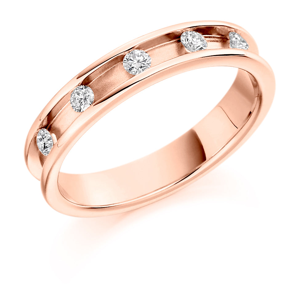 Channel-Set Half Eternity Ring, 0.2ct total in Rose Gold