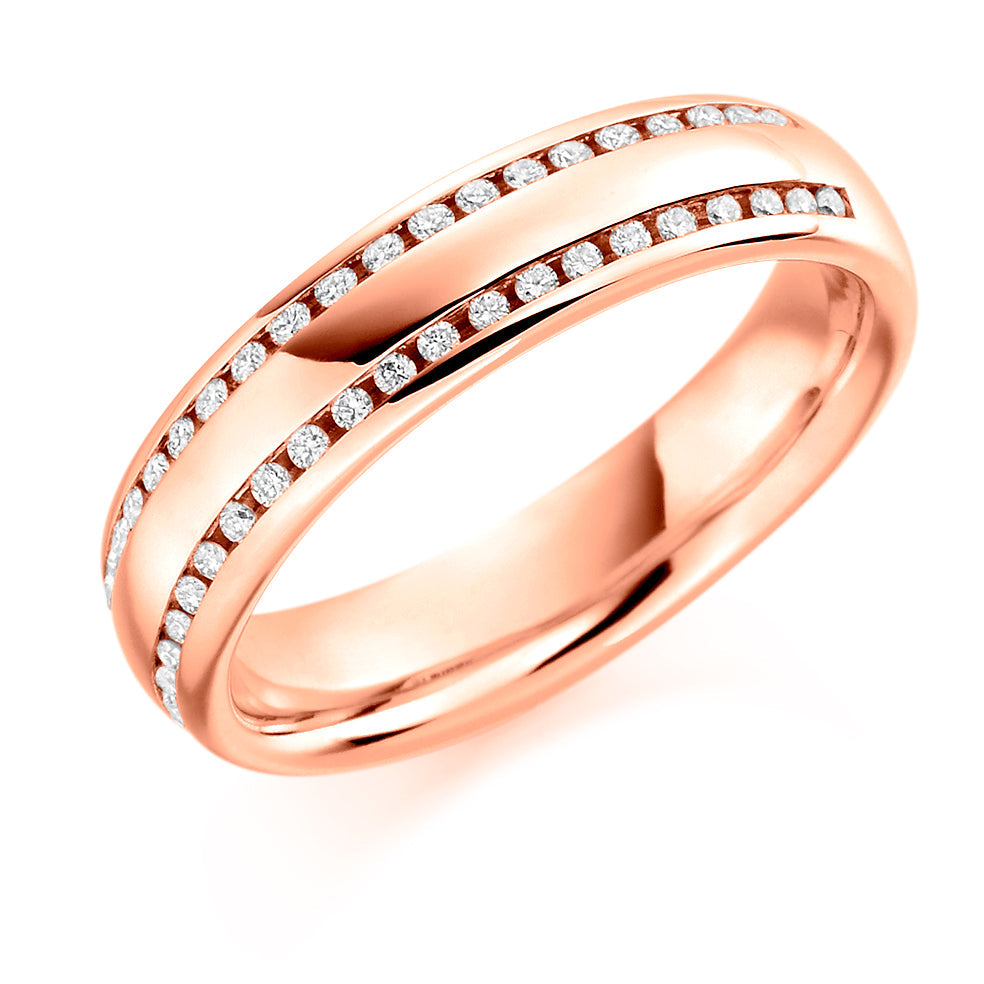 Channel-Set Half Eternity Ring, 0.25ct total (HET1322) in Rose Gold