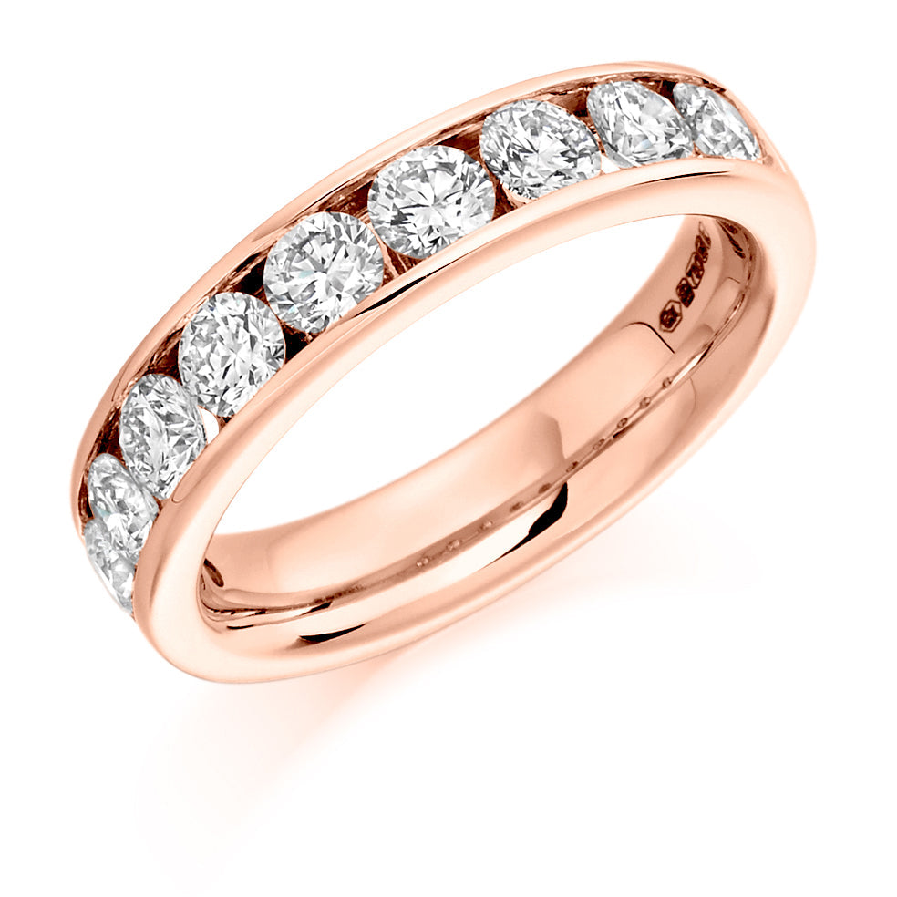 Channel-Set Half Eternity Ring, 1.5ct total (HET1323) in Rose Gold