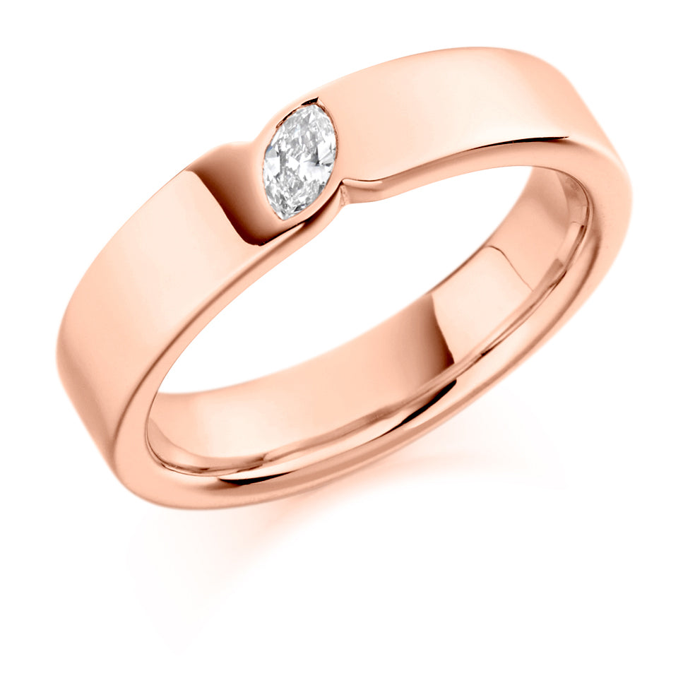 Rubover Half Eternity Ring, 0.1ct total in Rose Gold